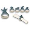 Aurora Store MARINE 12x PORTATOVAGLIOLI in CERAMICA anello per tovagliolo Complemento per Tavola Cucina Tema Mare Decorazione per la Casa, Spiaggia, Barca Decorazioni (Bianco e Azzurro) 6x3x h.3,5 cm
