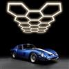 Jatwefiv Luci LED Esagonali per Garage Plafoniera a Soffitto a Nido d'Ape, 442W 6500K Super Luce, Illuminazione Moderna per Officina Auto, Palestra, Bar, Camera Interno,4500k