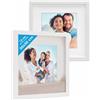 PHOTOLINI 3D cornici 30x30 cm bianco, cornice profonda con vetro e passe-partout, set di 2 cornici per oggetti fino a 1,5 cm di profondità, legno MDF - perfetta per il fai da te e come regalo