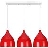 ChaoZan Lampade A Sospensione A Tirante 3 E27 Moderni Metallo Paralume Lampadario Regolabile in Altezza Cucina Ristorante sala da pranzo soggiorno Camera da letto corridoio Luce Pendente (rosso)