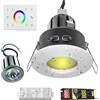Planetitaly KIT 2 faretti LED 24W incasso box doccia sensoriale bagno turco IP65 cromoterapia luce RGB RGBW 24V centralina smart pannello touch Dimmerabile giochi di luce effetti colori scenari RGB+3000K (Bianco)