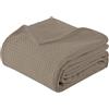 IlGruppone Copriletto Nido d'Ape 100% Cotone Tinta Unita Singolo Piazza Mezza Matrimoniale Prodotto Italiano Waffle Coperta Estiva Leggera Letto Divano Elegante - Tortora - Singola175x280Cm