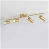 Generic Faretto da soffitto Moderno Nordico, Illuminazione a Binario in Ottone Dorato H65, faretti industriali, faretti da soffitto orientabili in Modo Flessibile, per Cucina, Sala da Pranzo, l
