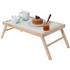 Mottiwood Tavolino da Letto Pieghevole, Vassoio da Poltrona, Colazione, Tavolino da Letto, Pieghevole in Legno Faggio, Gambe Ripiegabili, 33x50x21.5hcm, Made in Italy