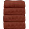IlGruppone Asciugamani Da Bagno Nido D'ape In Puro Cotone Super Assorbenti Asciugatura Extra Rapida Morbidi Telo Doccia Salvietta Viso Salviette Ospite Lavette (Terra, 4 Asciugamani ospite)