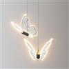 Mengjay Lampadari in farfalla Moderno,LED Lampada a Sospensione Creativa,Moderno Soggiorno Tavolo Sala da pranzo Lampadari da Soffitto,regolazione a tre colori. (A (testa doppia))