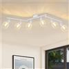 Lichtmaler Faretti Led Soffitto Orientabili - Lampada da Soffitto Vintage Bianco - Illuminazione Interni 6 Luci E14 - Industrial Lampadario Cucina Soggiorno Salotto Camera