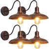 Moddeny 4 Pezzi IP54 Impermeabile Bronzo Antico Applique da Parete per Esterni Antiruggine Casa Colonica 9,44 Retro Lanterna a Collo di Cigno per Portico Garage