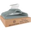 Deco Express Grucce Velluto, Salvaspazio Antiscivolo Stampelle Armadio per Vestiti - Pacco Multipla (Grigi, Confezione da 20)
