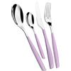 BUGATTI, Glamour, Set Posate 4 Pezzi in Acciaio Inox 18/10, Servizio Posate per 1 Persone Composto da 1 Cucchiaio, 1 forchetta, 1 Coltello e 1 cucchiaino (Lilla)