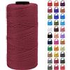 LEREATI Cordino per Borse Uncinetto Filo Macrame 1.5mm x 200m Macrame Corda Colorata, Cordoncino per Borse a Uncinetto, Fai da Te, Arazzo da Parete (Rosso tramonto)