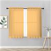IlGruppone Coppia Tendine Tende 60 x 150 Cm Finestra Semi Oscuranti A Tinta Unita Leggera Cucina Camera Cameretta 2 Pannelli - Oro