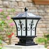 CWVYKNP Lampada A Colonna Solare Vittoriana Lampione da Esterno con Finitura Bronzo Vintage Lanterna A Colonna Impermeabile, Lampada da Esterno A LED Testa di Lanterna A Palo Solare