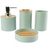 SiaBiced Set di Accessori da Bagno da 4 Pezzi, Dispenser di Sapone, Porta spazzolino, Set Completo di Accessori da Bagno per Il Bagno, Verde