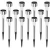 Aigostar Lampade Solari da Giardino 12 pcs Luci Solari Esterno Giardino 6500K, IP44 Impermeabile, in acciaio inossidabile, Auto On/Off