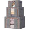 GD Scatole per Armadio Pieghevoli, Scatole per Vestiti, Contenitori Organizer Armadio per Piumoni, Scatola trasloco, Coperte, Biancheria da Letto, 4 Colori (Grigio, 40 * 30 * 20 CM)
