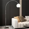Wylolik Lampada da terra con paralume in vetro bianco/arancione Lampade da terra moderne minimaliste arco Lampada verticale in metallo lucido Luci terra ambientali Lampade alte decorative per soggiorn