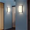 Partenopea® Applique lampada a LED Lampada da parete per muro esterno plafoniera balcone giardino androni impermeabile IP65 da 10W (Nero, Luce Bianca fredda 6500K)