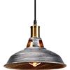 iDEGU Lampadario a Sospensione Industriale 27cm Lampada da Soffitto Vintage in Metallo E27 Lampadario Soffitto Retro Lampada a Sospensione per Sala da Pranzo Soggiorno Cameretta Bar (Ruggine Argento)