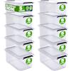 Deuba® 10x Contenitore Trasparente 5L con Coperchio BPA Free Scatole Impilabili Scatola Organizer Cucina Congelatore Contenitori Plastica Box Frigo