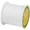 Cheriswelry - Filo di nylon intrecciato setoso cinese, ideale per perline, macramè, gioielli fai da te, 137 metri, 0,5 mm, bianco