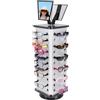 SOLOCJNL Supporto per occhiali da sole girevole, girevole a 360°, 44 pezzi, supporto per occhiali da sole con specchi per negozio, bancone, display commerciale