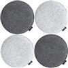 DuneDesign Set di 4 Cuscini per Sedia in Feltro - Ø35x3 Cm - Forma Rotonda - Protezione Reversibile per Seduta - Comfort Piacevole e Duraturo - Uso Cucina Terrazza e Giardino - Facile da Pulire