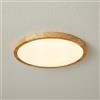 Planetitaly Plafoniera Tonda Elegante Effetto Legno Design Sottile LED 36W CCT 3000K, 4000K, 6500K, IP40 Luce Soffitto, Cucina, Salone, Ufficio, Pizzeria, Diametro 48cm, Alimentazione 230V (Plafoniera legno 48cm)