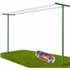 Andrys Stendi Biancheria Esterno Smontabile con Filo 20m - Staffe per Stendere i Panni Esterno con Pali Quadri da Cementare - Acciaio Zincato a Freddo Verniciato Verde - Altezza 220cm