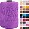 CAMAL Cordino per Borse Uncinetto Macramè Filo 3mm Filo Poliestere 170m Corda Macrame Filato per Borse Uncinetto Spago Colorato Corde Colorate per Artigianato, Lavoro a Maglia (Viola Chiaro)
