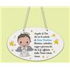 L'Arcobaleno di Luci Targa in legno MDF con preghiera Angelo custode PERSONALIZZATA con nome Bambino maschio Angelo di Dio quadretto da appendere