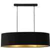 lux.pro Lampada a Sospensione con Paralume Ovale in Tessuto Altezza 132 cm Lampada Sospesa 2 x E27 Lampadario da Soffitto Illuminazione per Cucina Sala da Pranzo - Nero