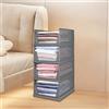 LANTUS Set di 4 scatole organizer per armadietti, organizer per cassetti pieghevoli e vestiti, per vestiti, piumini e giocattoli, 33,5 x 43 x 72 cm, colore: grigio