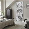 A.Monamour Adesivo Porta Autoadesiva 3D Grigio Bianco Triangoli Modello Sfondo Geometrico Arte Astratta Vinile PVC Adesivi per Porte Interne Pellicola Adesiva Poster Murale Parete 77x200cm