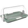 Biesse - Polibox, Vetrinetta Espositiva, Contenitore Porta Alimenti Piccolo in Plastica trasparente con doppia apertura (Verde Muschio)