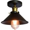 iDEGU - Lampadario industriale in metallo design Edison, lampadario a sospensione vintage, E27, illuminazione decorativa da soffitto, 22 cm (nero)