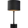 lux.pro Lampada da Tavolo con Paralume Cilindrico in Flanella Ø 18 cm Abat Jour da Lettura Comodino Scrivania Altezza 39 cm per Soggiorno Camera da Letto - Nero/Grigio