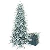 Bbricoshop Christmas Collection Albero Di Natale Slim Innevato Gaia 210 Cm Con Borsa Porta Albero, Molto Folto E Realistico In PE (polietilene) Real Touch e PVC, Apertura Ad Ombrello, Design Salvaspazio Alto E Stretto Alla Base
