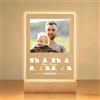 Rainsar Festa del Papa Idee Regalo Personalizzato - Lampada Foto Personalizzata con Luce Notturna Targa in Plexiglass, Regalo per la Festa del Papà Papà Uomo Suocero Compleanno