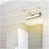 GZZBMY LED Specchio Bagno Applique da Parete con Interruttore Inox Impermeabile Lampada da Parete Estensibile Regolabile Girevole Acciaio Iluminazioni per Pareti Immagine Trucco (Luce Calda Argentata,40cm)