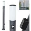 hofstein Lampada da esterno Caserta con rilevatore di movimento, presa, luce moderna con base in metallo, in antracite/bianco, luce da sentiero 110 cm, E27, illuminazione da giardino IP44, senza lampadina/e