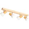 Qazqa thorin - Faretto Rustico - 4 luce - L 73.6 cm - Legno - Rustico - Soggiorno I Camera da letto I Sala da Pranzo I Cucina