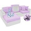 BXFUL Copriseduta Divano Elasticizzato Ice Silk Impermeabile Alta qualità Copricuscino Morbido Protezione del Cuscino Sedile del Divano Lavabile (2 posti,Viola)