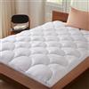 CASABEL Cubrematerasso 140 x 190 cm di microfibra rinfrescante, imbottitura in fibra cava 600 gsm, 4 cm di spessore, fissaggio elastico, Topper per letto matrimoniale 140x190