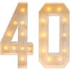 Fyssnn Numeri luminosi, luce calda, per interni, 3D, con numeri illuminati, per decorazioni di compleanno, 100 cm, adatta per feste di compleanno, anniversari e altre celebrazioni (numerico 40)