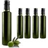 Firmadigaranzia srl Firmadigaranzia 12 Bottiglie Per Olio aceto E Liquore 250 ml - Marasca Quadre Vuote In Vetro Scuro Uvag con Dosatore Olio Salvagoccia e Tappo Ermetico - Made In Italy - Uso professionale e domestico