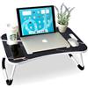 unycos - Vassoio per la Colazione e da Letto【60x40x26 cm】Tavolo Pieghevole con Leggio, Supporto Multifunzionale per Computer Portatile, Tablet, Lavorare, Leggere (Marmo nessun Cassetto)