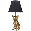 PALAZZO INT Lampada da tavolo Chiwawa, lampada da tavolo senza lampadine), Chihuahua, lampada da comodino, 48 cm, colore nero, oro cw213 Palazzo