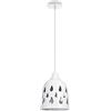 vetrine in rete Vetrineinrete® Lampadario da soffitto a sospensione traforato portalampada attacco E27 lampada bianca o nera B33 (Bianco)