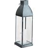 Milani Home - lanterna portacandela in vetro e metallo, grigio, per giardino e veranda, 12 x 12 x 41 cm